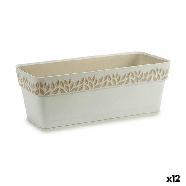 Kukkalaatikko Stefanplast Cloe Valkoinen Muovinen 49,5 x 17 x 19 cm (12 osaa)