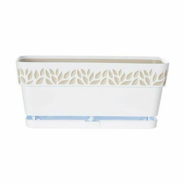 Kukkalaatikko Stefanplast Cloe Valkoinen Muovinen 13,3 x 12,3 x 29,3 cm (12 osaa)