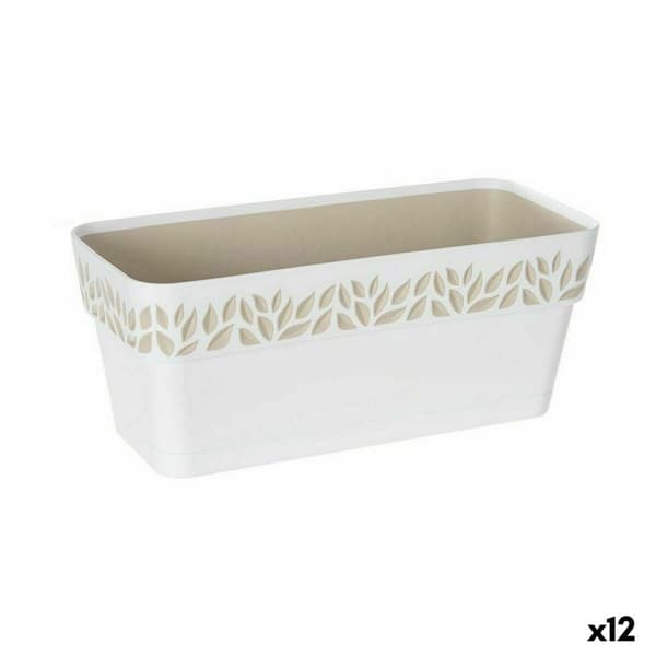 Kukkalaatikko Stefanplast Cloe Valkoinen Muovinen 13,3 x 12,3 x 29,3 cm (12 osaa)