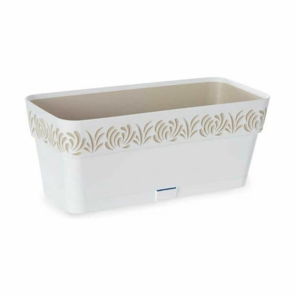 Kukkalaatikko Stefanplast Gaia Valkoinen Muovinen 13,3 x 12,3 x 29,3 cm (12 osaa)