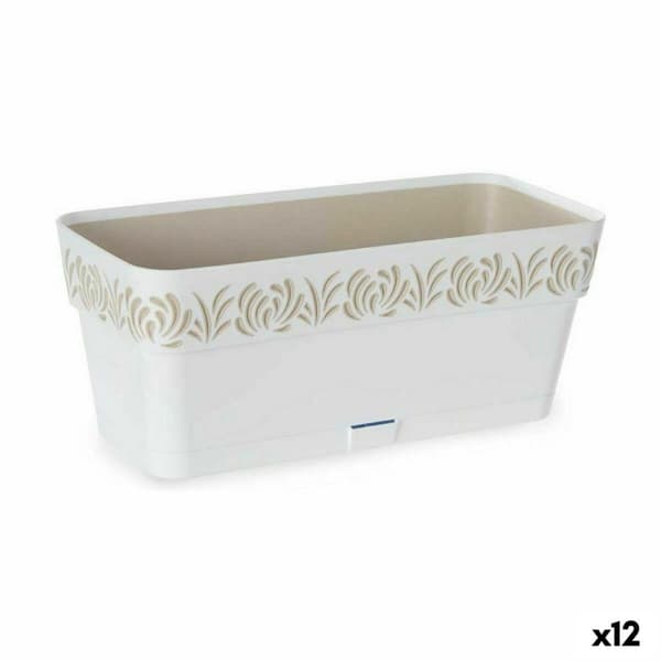 Kukkalaatikko Stefanplast Gaia Valkoinen Muovinen 13,3 x 12,3 x 29,3 cm (12 osaa)