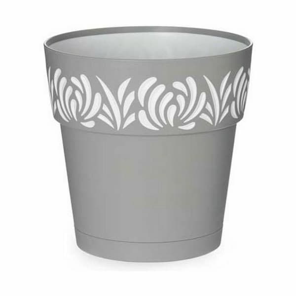 Itsekasteleva kukkaruukku Stefanplast Gaia Harmaa Muovinen 19 x 19 x 19 cm (12 osaa)