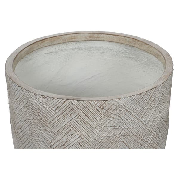 Kukkaruukkusetti Home ESPRIT Beige Lasikuitu Magnesium 44,5 x 44,5 x 43 cm (3 osaa)