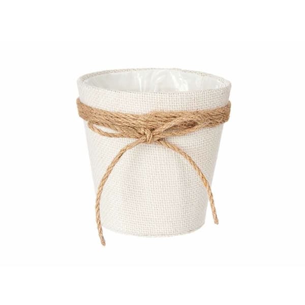 Kasvit Ibergarden WY18-71 Valkoinen Ruskea Kangas Köysi Muovinen Lasso 14 x 12,5 x 14 cm 14 x 14 x 14 cm (24 osaa)