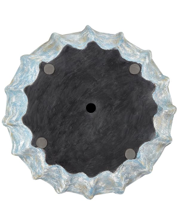 Kukkaruukku sininen terrakotta ⌀ 51 x 24 cm pyöreä kaiverrettu sisälle ulos käsintehty moderni tyyli