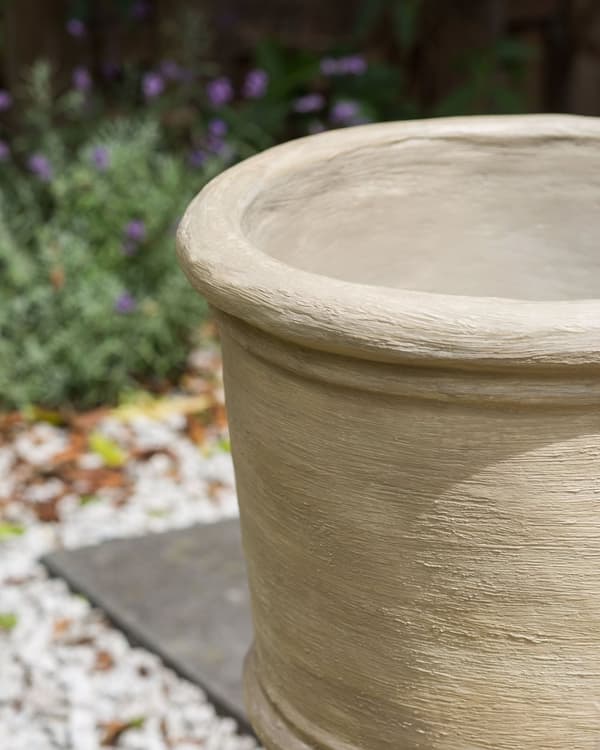 Plantekrukke Beige Rektangulær Terracotta ⌀ 43 cm Udendørs Indendørs Have Stue Tilbehør