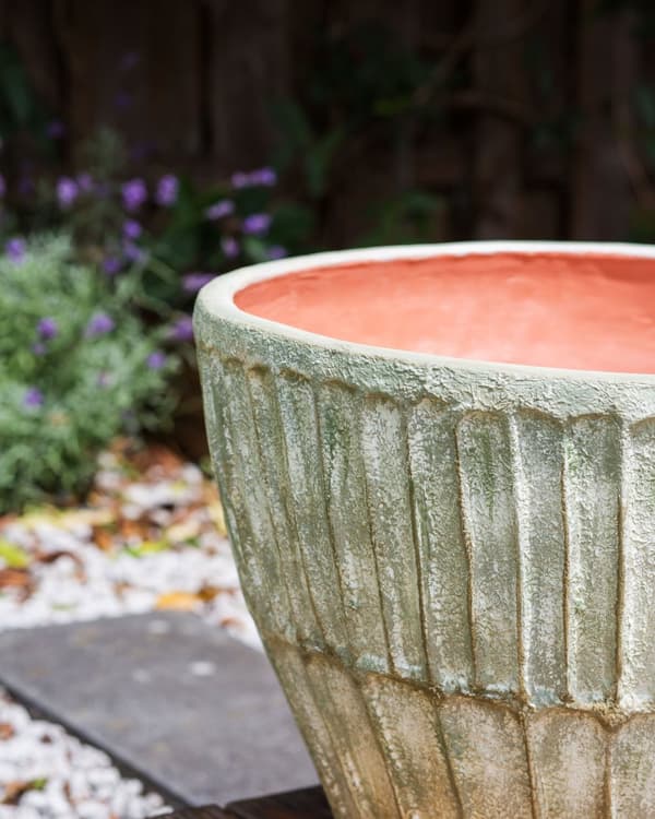 Plantepotte Grønn Oval Terrakotta ⌀ 50 cm Utendørs Innendørs Hage Stue Tilbehør