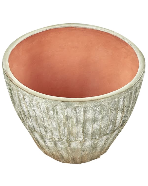 Plantepotte Grønn Oval Terrakotta ⌀ 50 cm Utendørs Innendørs Hage Stue Tilbehør