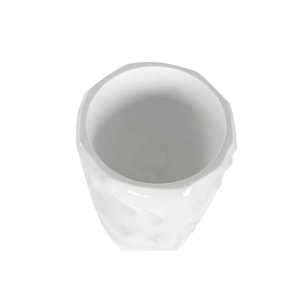 Kruka Home ESPRIT Vit Glasfiber Vågor 35 x 35 x 71 cm