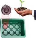 Miniatyrbild 6 av 6: Groddbricka, uppsättning med 12 groddbrickor med 12 odlingsbrickor för inomhusväxthus, propagateulåda för plantskolor inomhus