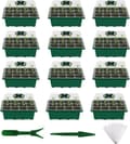 Miniatyrbild 1 av 6: Groddbricka, uppsättning med 12 groddbrickor med 12 odlingsbrickor för inomhusväxthus, propagateulåda för plantskolor inomhus