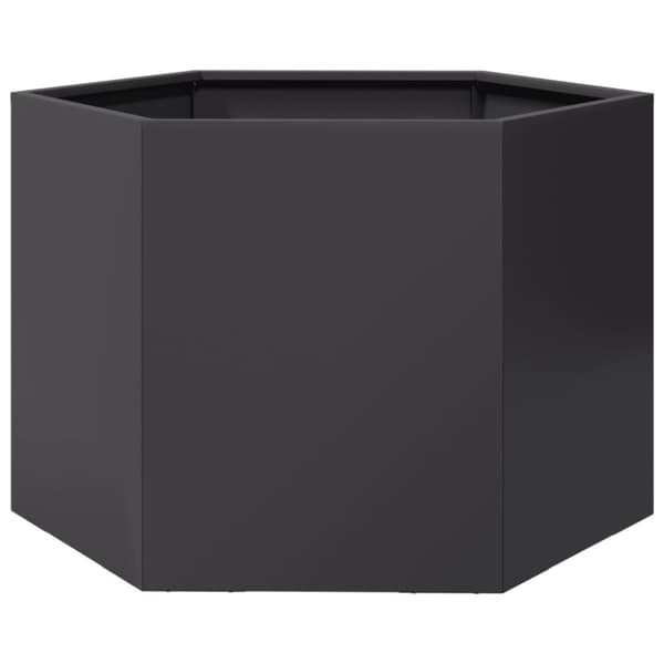vidaXL plantekasse 69x60x45 cm sekskantet stål sort
