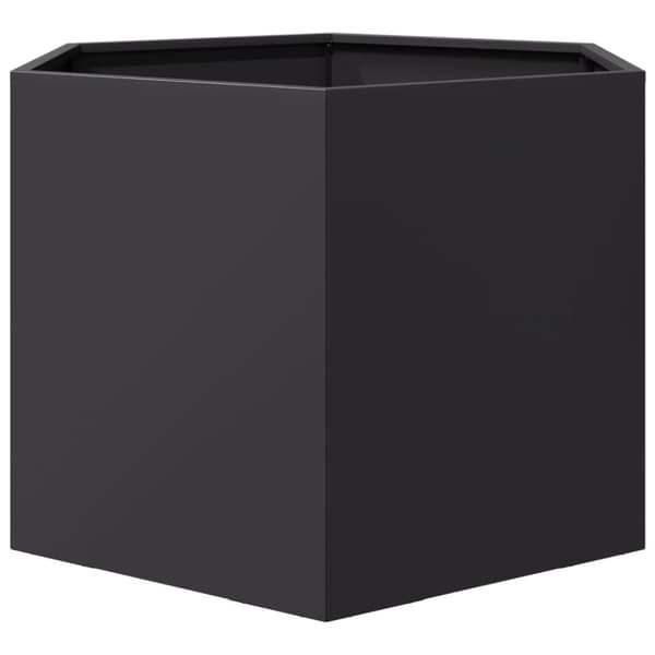 vidaXL plantekasse 69x60x45 cm sekskantet stål sort