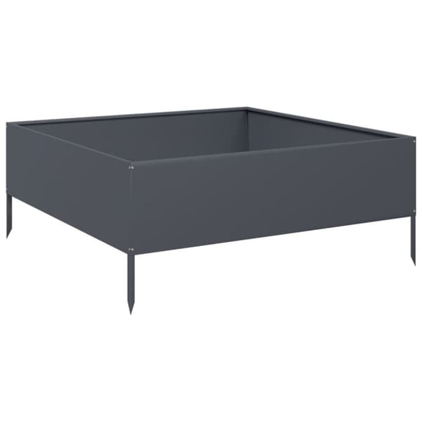 vidaXL Rabattkant upphöjd antracit 100x100x25 cm stål