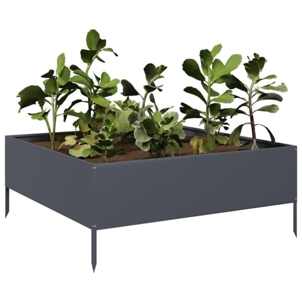vidaXL Rabattkant upphöjd antracit 100x100x25 cm stål