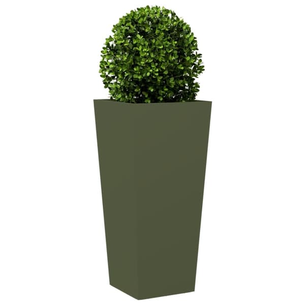 vidaXL Plantekasse olivengrønn 35x35x75 cm stål