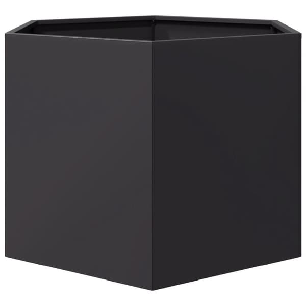 vidaXL Odlingslåda svart sexkantig 69x60x45 cm stål