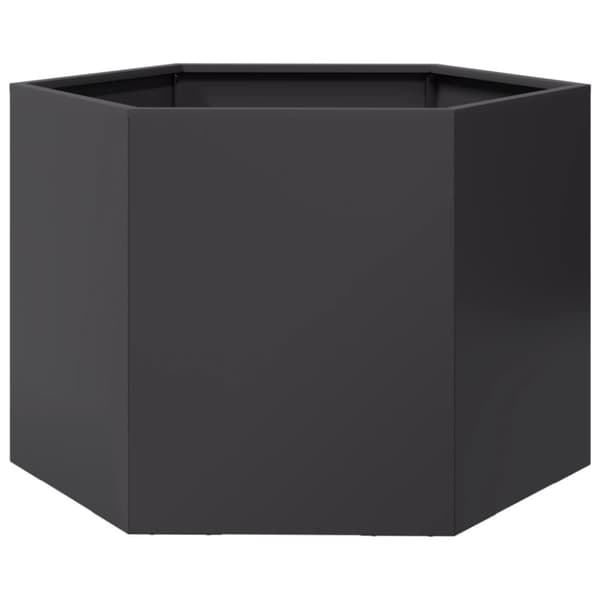 vidaXL Odlingslåda svart sexkantig 69x60x45 cm stål