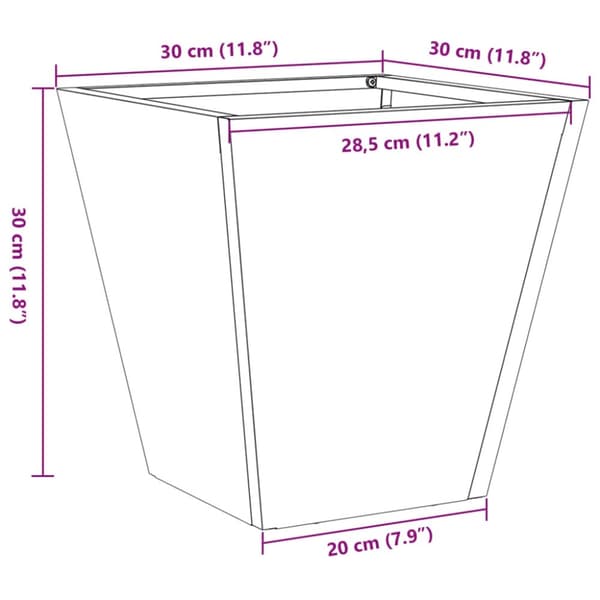 vidaXL Plantekasse svart 30x30x30 cm stål