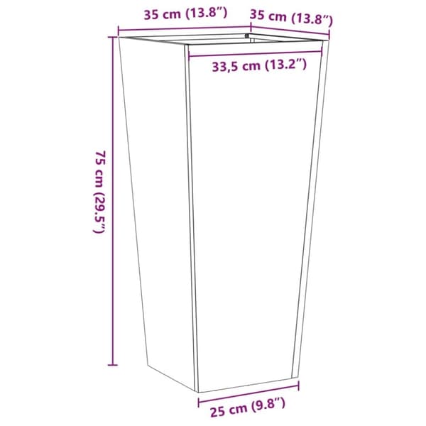 vidaXL Plantekasse 35x35x75 cm galvanisert stål