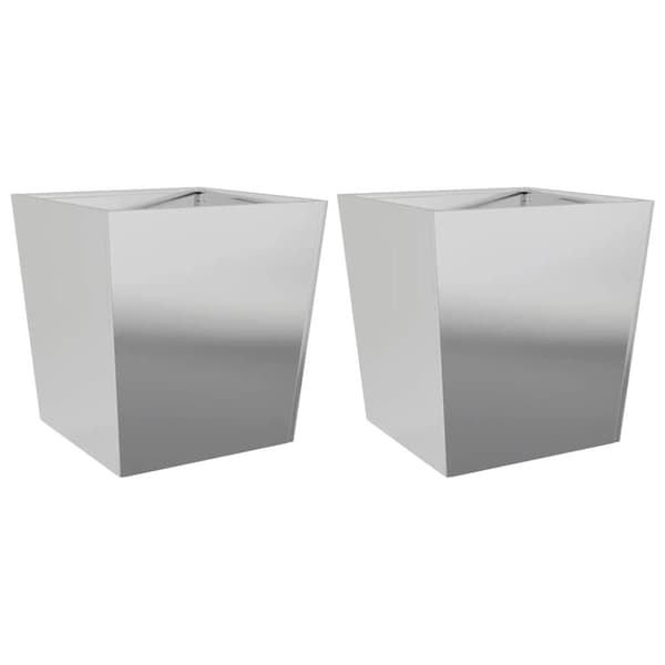 vidaXL Plantekasser 2 stk 50x50x50 cm galvanisert stål