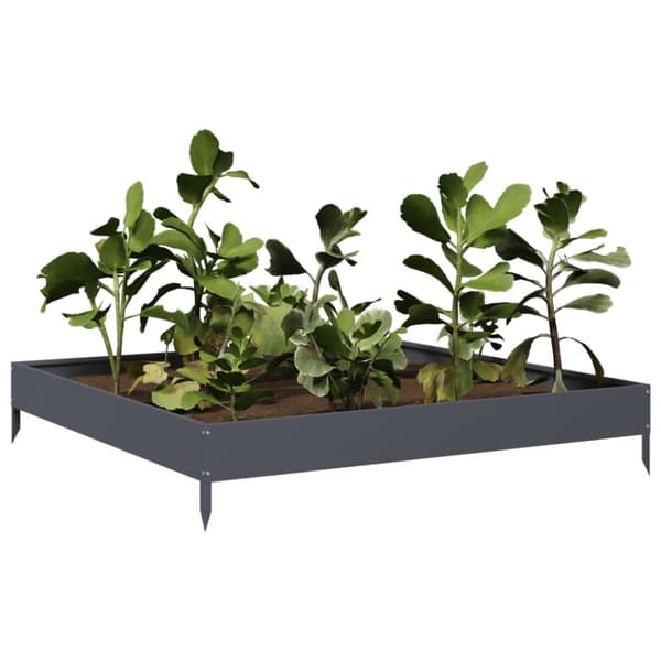 vidaXL Forhøyet hagebed antrasitt 100x100x18,5 cm stål