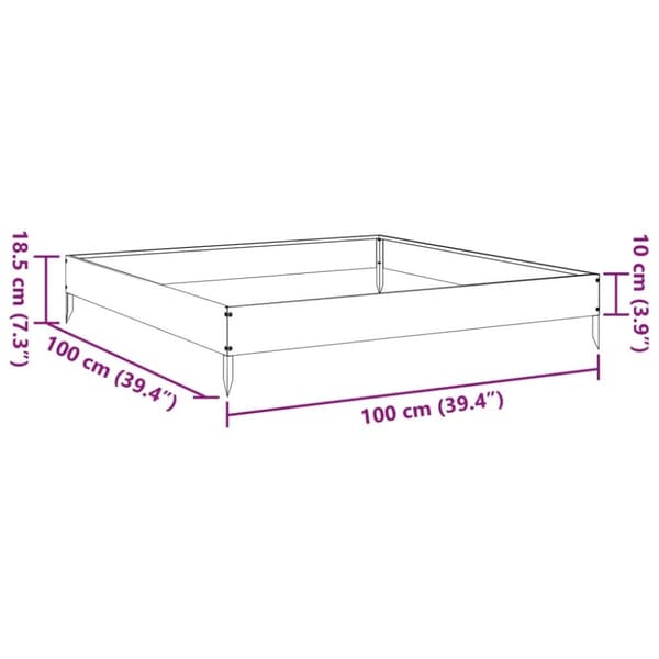 vidaXL Forhøyet hagebed antrasitt 100x100x18,5 cm stål