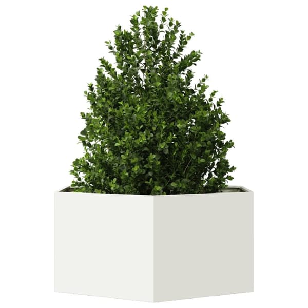 vidaXL plantekasse 104x90x45 cm sekskantet stål hvid