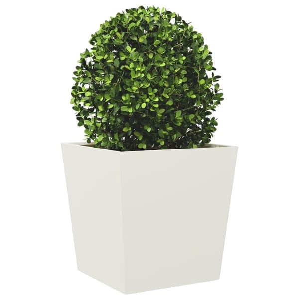 vidaXL Puutarhan kukkalaatikot 2 kpl valkoinen 50x50x50 cm teräs