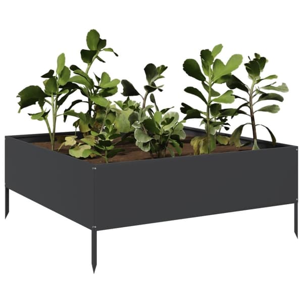 vidaXL Høybed svart 100x100x25 cm stål