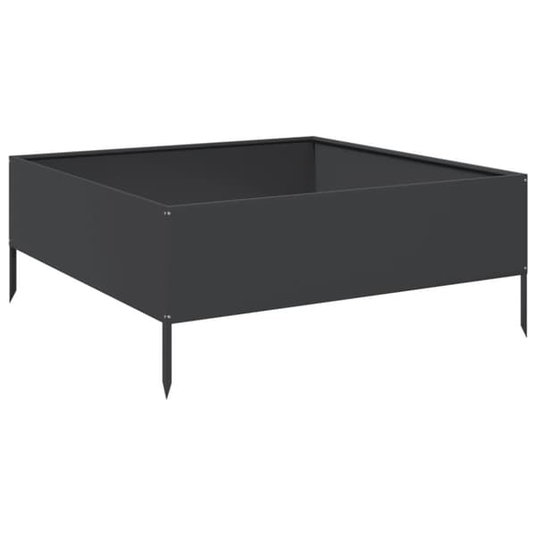 vidaXL Høybed svart 100x100x25 cm stål