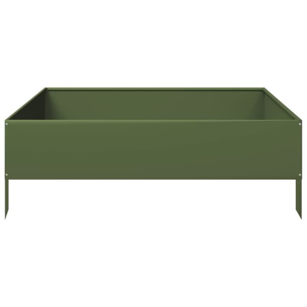vidaXL Høybed olivengrønn 100x100x33,5 cm stål