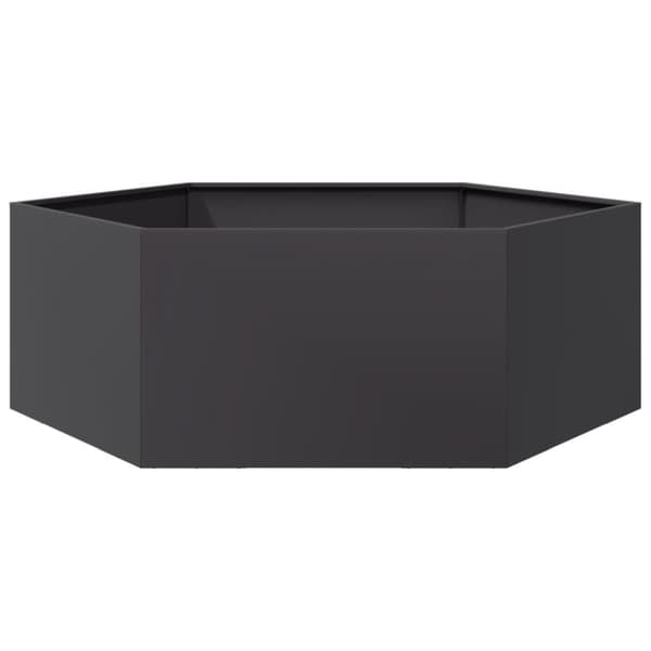 vidaXL Plantekasse svart sekskantet 138x120x45 cm stål