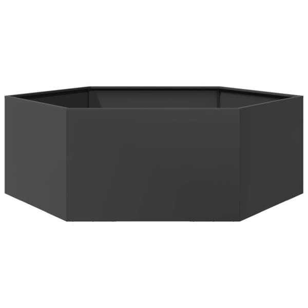 vidaXL Plantekasse svart sekskantet 138x120x45 cm stål