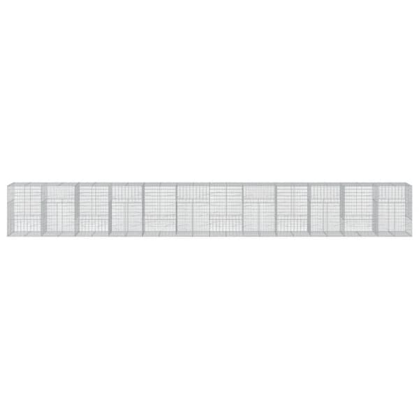 vidaXL Kivikori katolla 1200x100x150 cm galvanoitu rauta