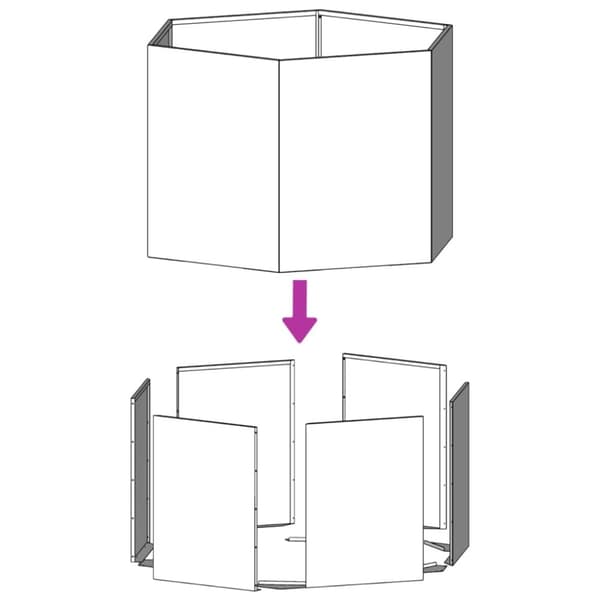 vidaXL Puutarhakukkalaatikko vihreä kuusikulmainen 104x90x45 cm teräs