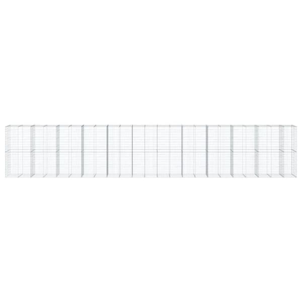 vidaXL Gabionkurv med deksel 1150x100x200 cm galvanisert jern