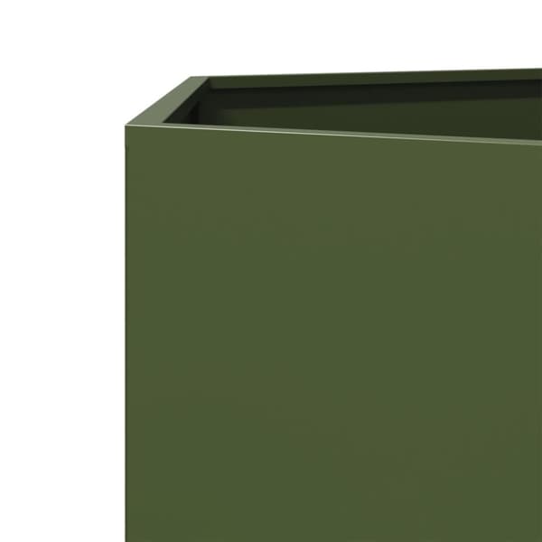 vidaXL Plantekasse olivengrønn sekskantet 138x120x45 cm stål