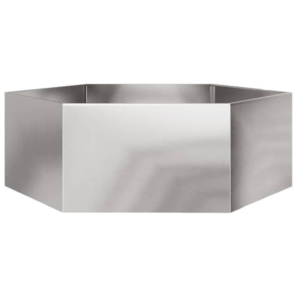 vidaXL Plantekasse sekskantet 138x120x45 cm rustfritt stål