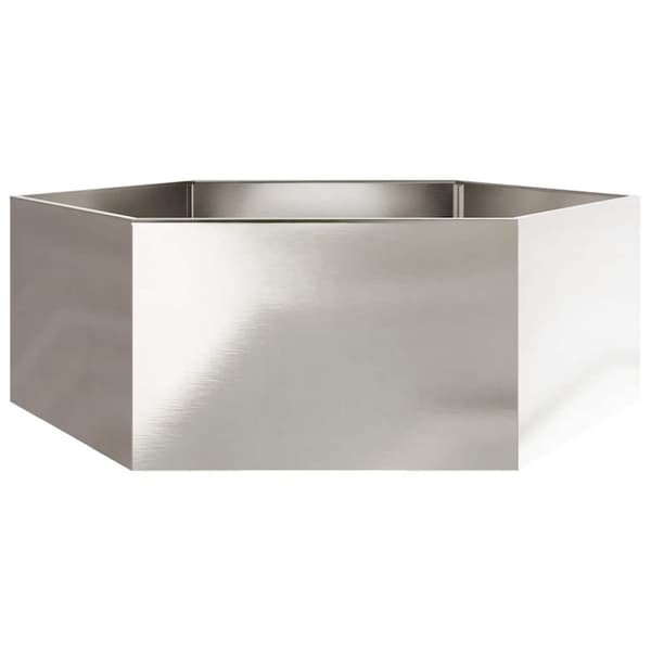 vidaXL Plantekasse sekskantet 138x120x45 cm rustfritt stål