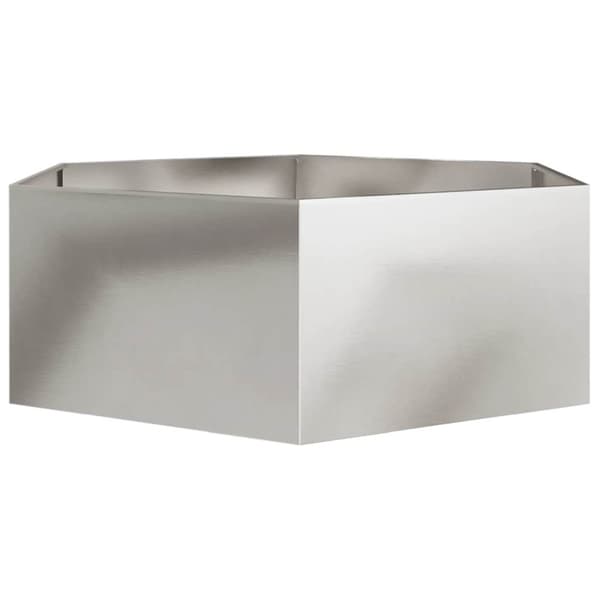 vidaXL Plantekasse sekskantet 138x120x45 cm rustfritt stål