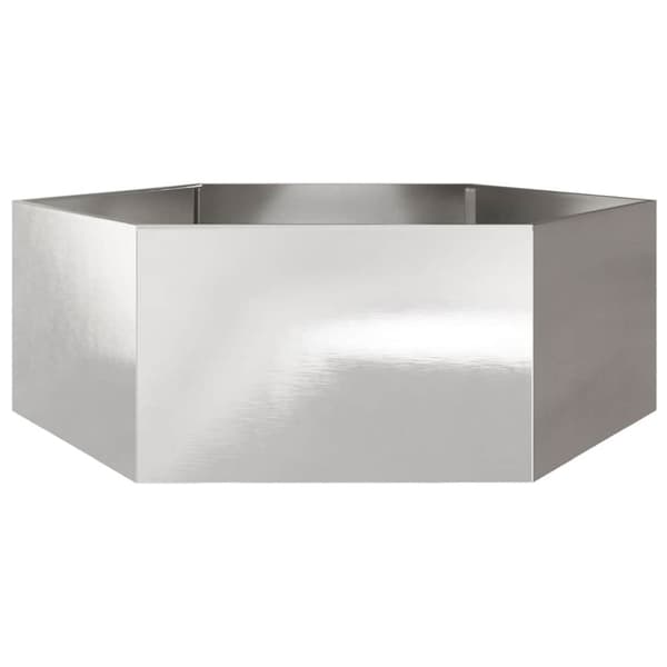 vidaXL Plantekasse sekskantet 138x120x45 cm rustfritt stål