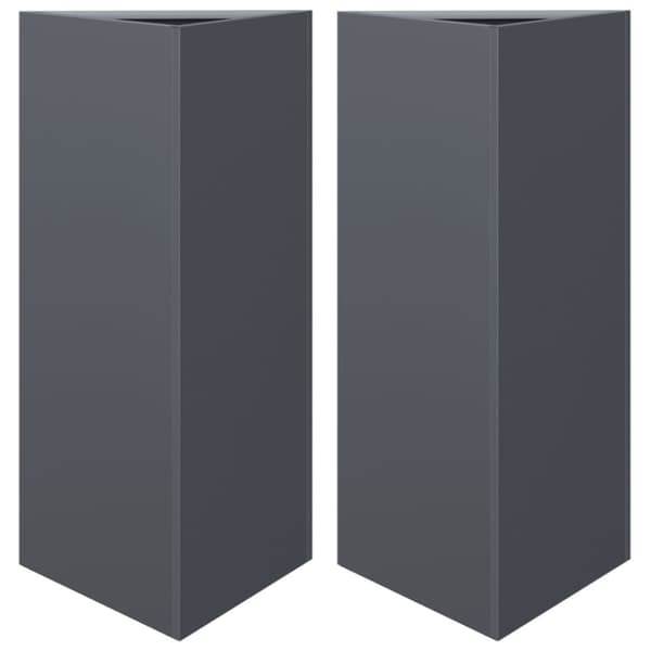 vidaXL plantekasser 2 stk. 40x34,5x70 cm trekantet stål antracitgrå