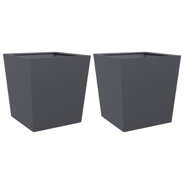vidaXL Puutarhan kukkalaatikot 2 kpl antrasiitti 50x50x50 cm teräs