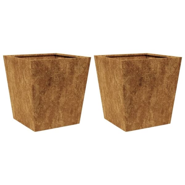vidaXL Hageplanter 2 stk 40x40x40 cm oksidert stål