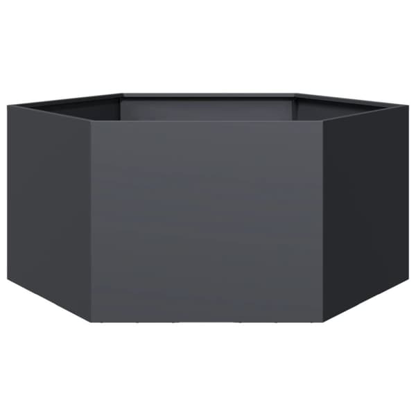 vidaXL Plantekasse antrasitt sekskantet 104x90x45 cm stål