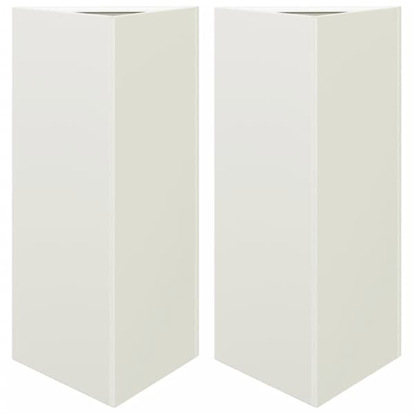 vidaXL Plantekasser 2 stk hvit trekantet 40x34,5x70 cm stål