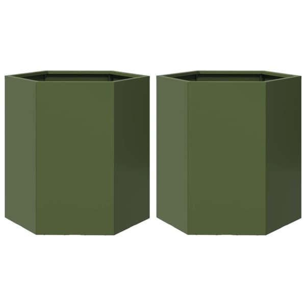 vidaXL Plantekasser 2 stk svart sekskantet 46x40x45 cm stål