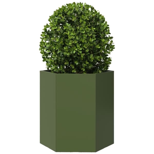 vidaXL Plantekasser 2 stk svart sekskantet 46x40x45 cm stål