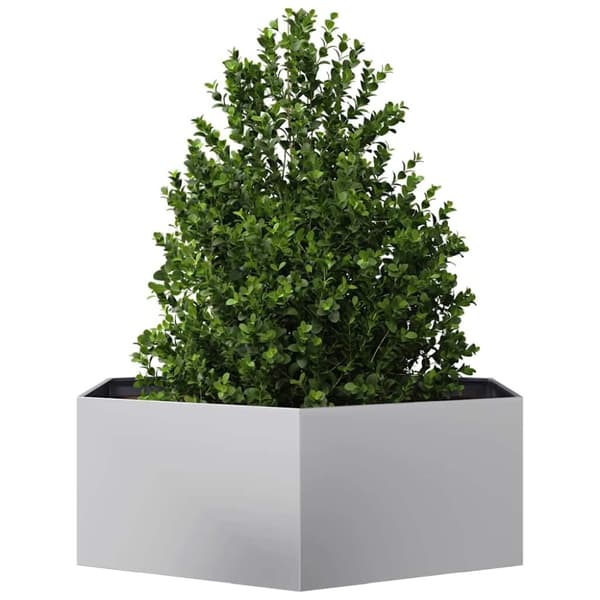 vidaXL Plantekasse sekskantet 138x120x45 cm galvanisert stål